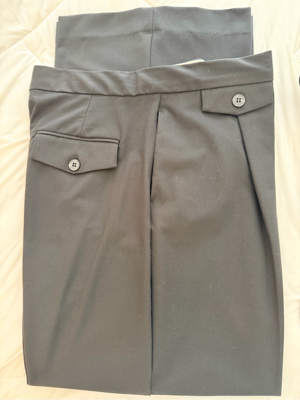 ZARA Women’s Pleated Wide Leg Pants - Large Black